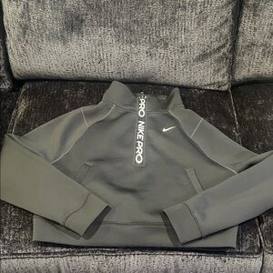 Nike Pro Dark Gray Half-Zip Sweatshirt